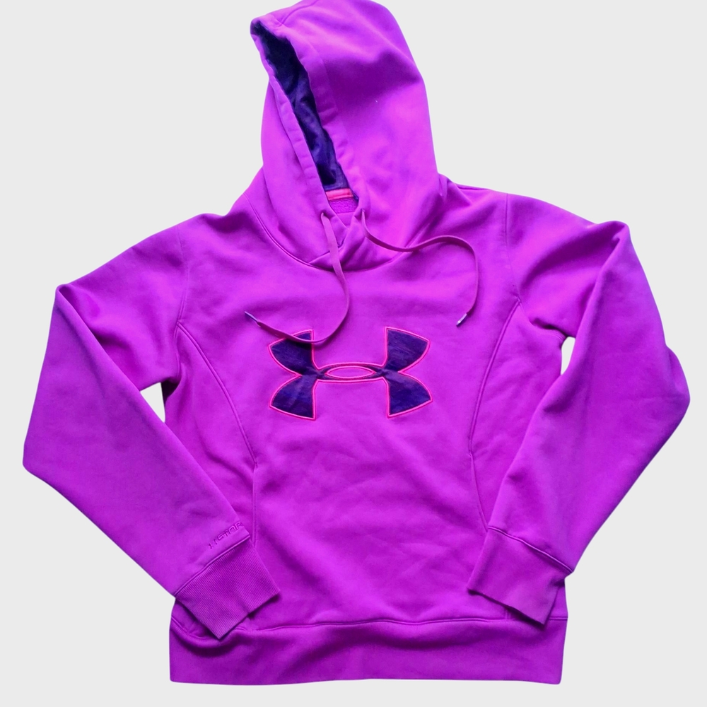 Under Armour Womens Purple Hoodie Semi Fitted Cold Gear Size Med
